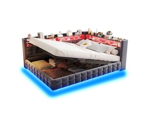 Lit banquette 140x200 cm <strong>SAPGAKS</strong>  <strong></strong> coloris gris