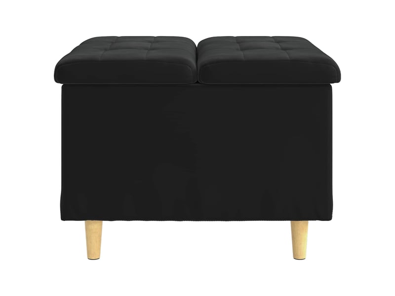  Ottoman, repose pied salon avec rangement noir 60x60x45 cm velours  - Conforama E