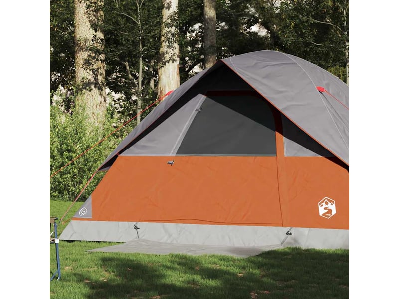  Tente de camping, tente familiale à dôme 6 personnes gris et orange imperméable shl34217  - Conforama B