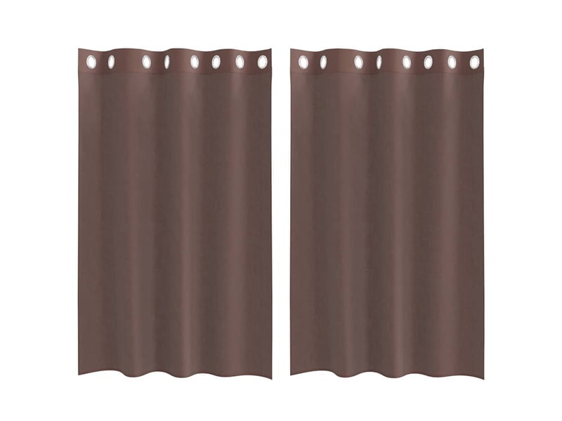 Lot de 2 rideaux en voile, voilages avec œillets marron 140x175 cm cf44375 - Conforama A