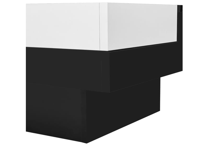  Table basse avec box de rangement amovible et led, pour salon, en panneau de particules, noir et blanc, 72 × 72 × 30 cm  - Conforama E