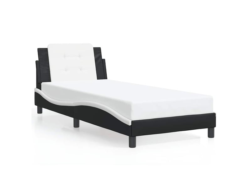  Lit simple- lit adulte -  cadre de lit sans matelas zadar noir et blanc 80x200 cm similicuir  - Conforama A