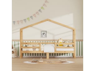 Lit cabane 90x200 cm coloris naturel