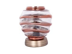 Lampe à poser en verre aladin iii 22cm cuivre