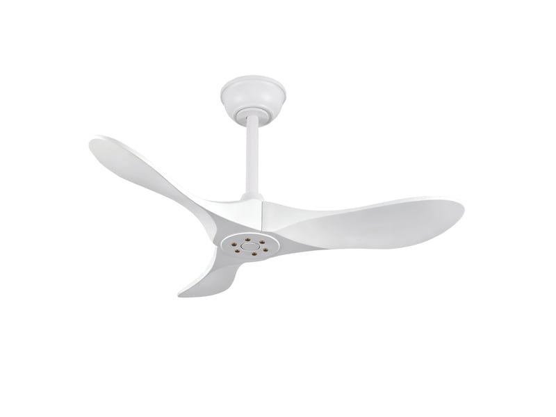  Ventilateur de plafond 90x90x26 cm blanc à 3 pales avec télécommande  - Conforama A