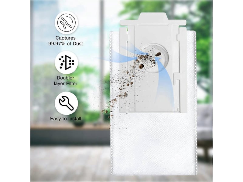  6pcs dust bags replacement for samsung vca-rdb95 jet bot+ jet bot ai+ robot vacuum clean station accessories parts  - Conforama D