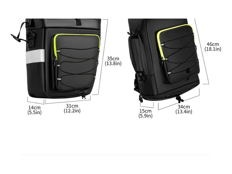  Sacoche de vélo arrière 3 en 1 – 53l, sac porte-bagages  - Conforama B