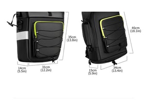 Sacoche de vélo arrière 3 en 1 – 53l, sac porte-bagages