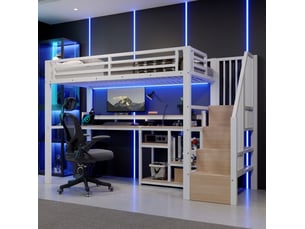 Lit mezzanine 90x200 cm <strong>HAUSS SPOLE</strong>  <strong></strong> coloris blanc