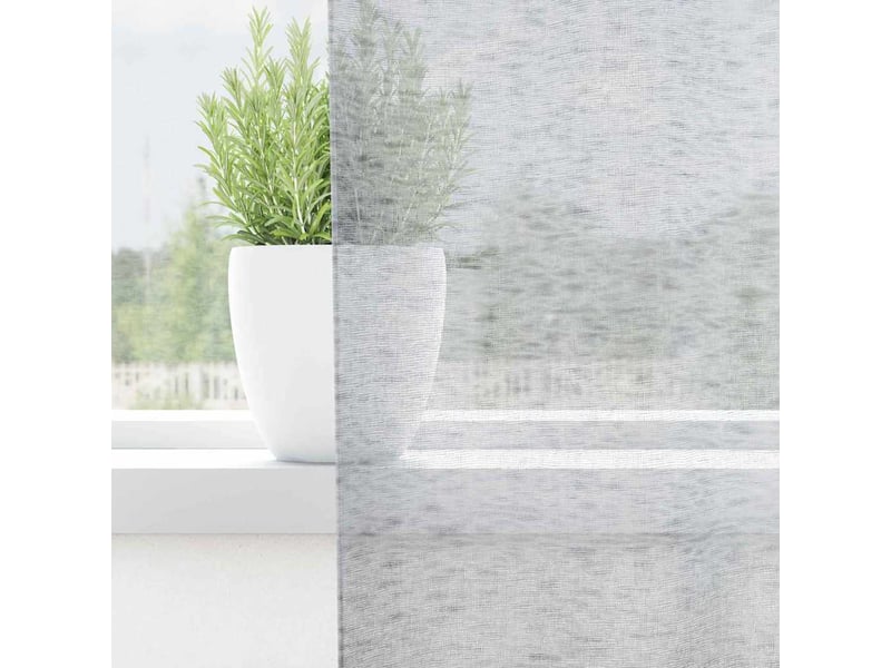  Lot de 2 rideaux en voile, voilage gris foncé 260 x 140 cm polyester cf43932  - Conforama C