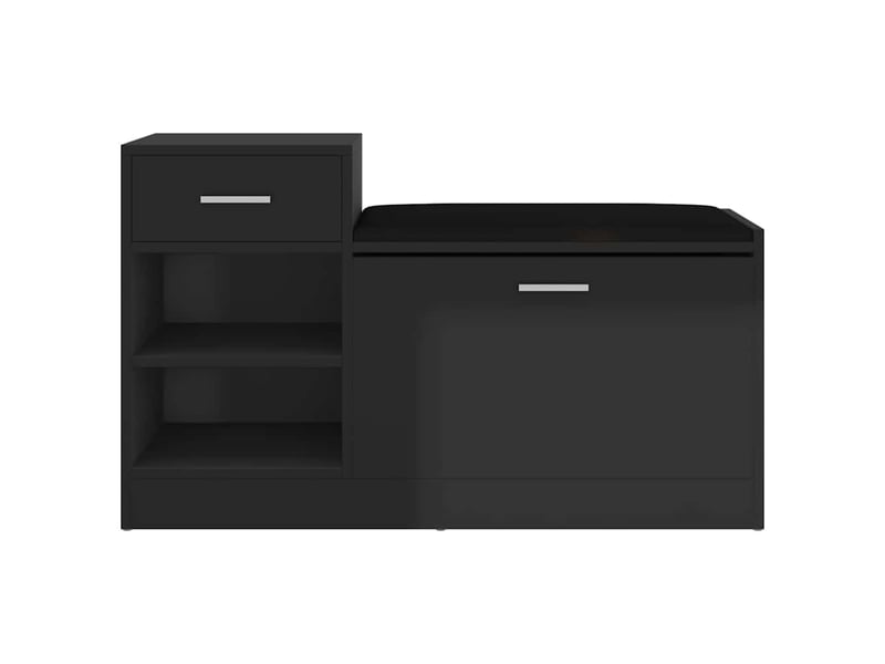  Banc à chaussures, meuble à chaussures noir brillant 94,5x31x57 cm aggloméré  - Conforama C