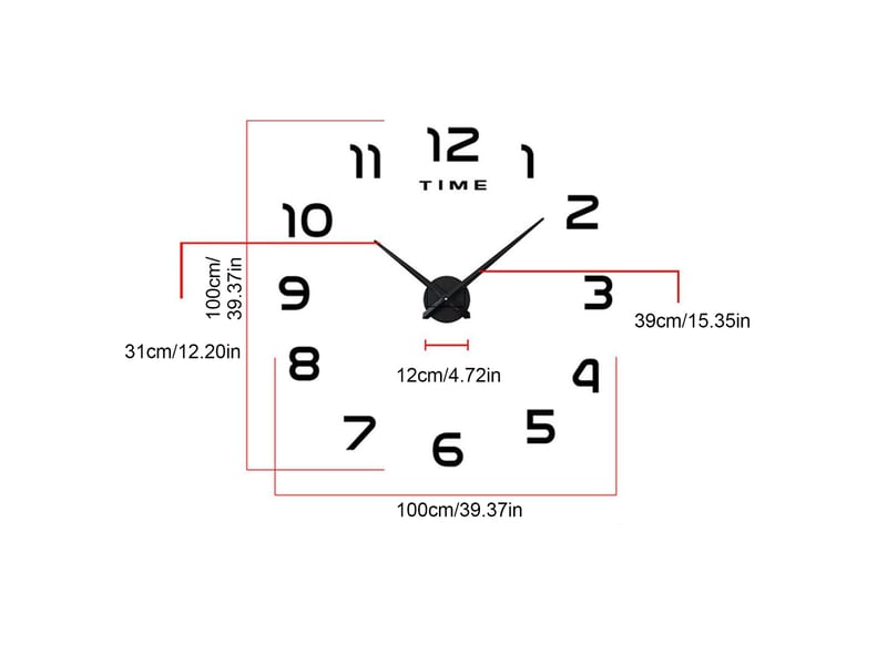 Horloge murale créative – 80x130 cm noir - Conforama D