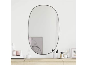 Miroir  à fixer coloris noir <strong></strong>  <strong></strong> - 80 cm x 50 cm
