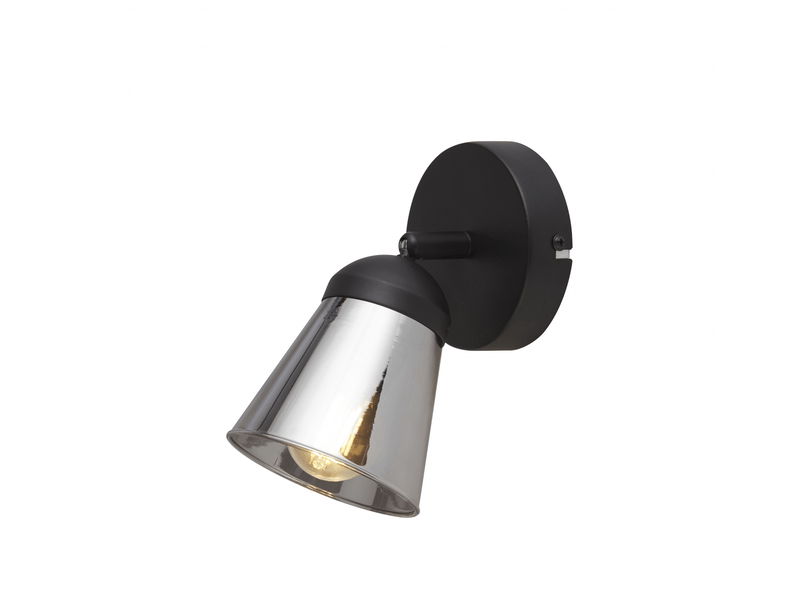  Mega 1l spot métal noir avec verre fumé e14 max 60w 61170-1SM - Conforama A