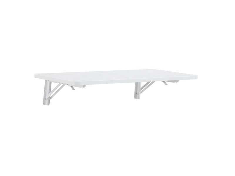  Bureau pliant multifonctionnel mural avec plateau rabattable et support métallique pour cuisine et buanderie, blanc  - Conforama A