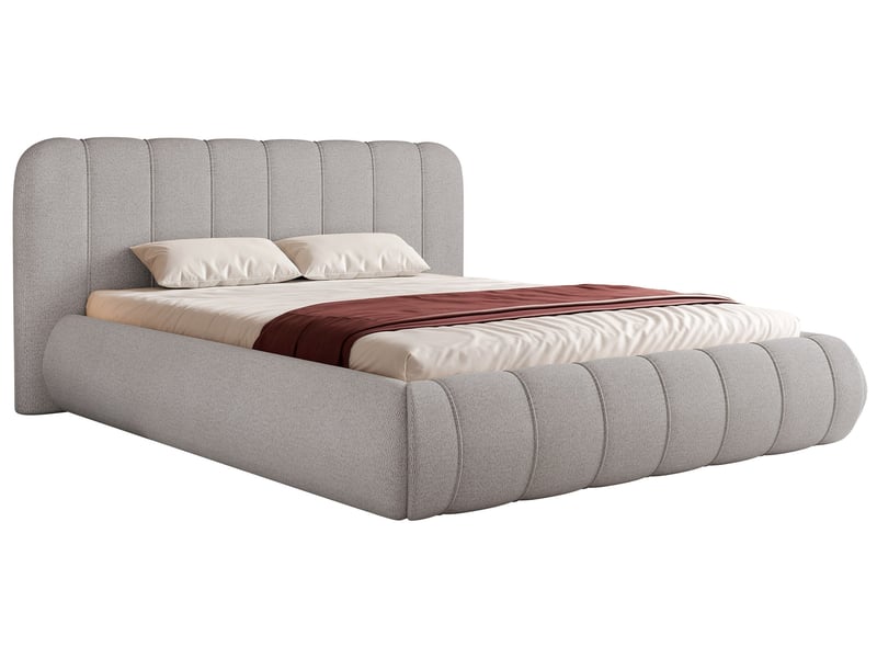 Selsey malunna - lit rembourré - 160x200 cm - chenille gris Malunna - Conforama A