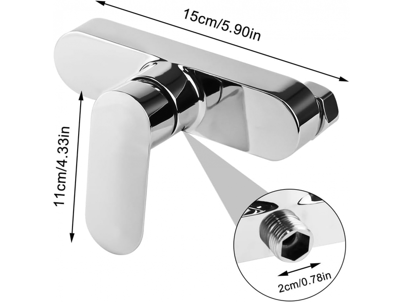 Mitigeur monocommande douche - robinet baignoire murale chromé, raccord fileté g12 pour flexible, design moderne - Conforama B