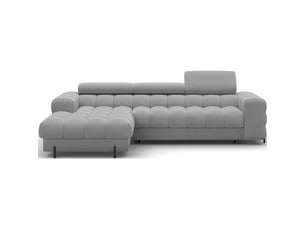 Canapé d'angle gauche convertible gris foncé chiné confort premium 285x99x181cm filtro