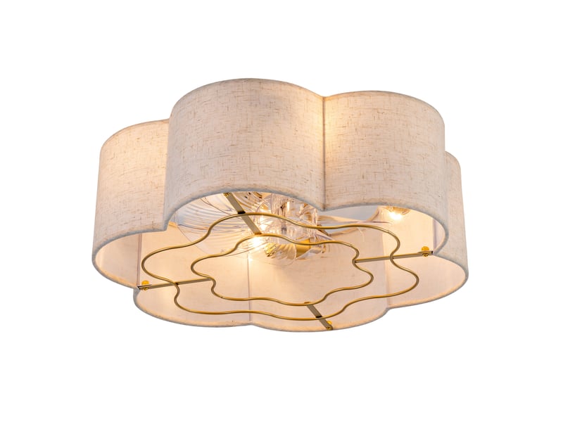  Brasseur d'air de plafond 50 cm contrôle via application et télécommande tissu et plastique cuivre  - Conforama A