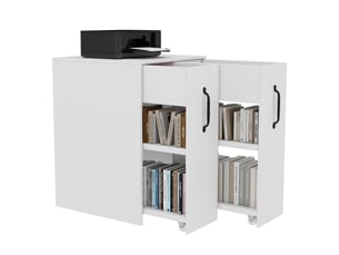 Bibliotheque coloris blanc 2 étagère(s) <strong>PANGIVO</strong> <strong>N880P458841W</strong> - 52 cm x 75 cm