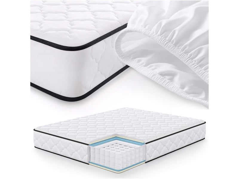  Matelas à ressorts ensachés 7 zones avec protège-matelas h3 160x200 cm  - Conforama A