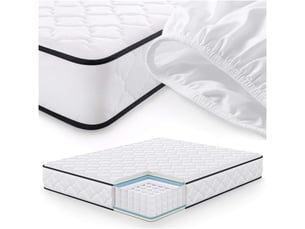 Matelas 160x200 cm AKORD   Ressorts ensachés + mousse soutien Medium épaisseur 24 cm