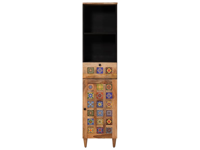 Armoire de salle de bain, cabinet de salle de bain naturel 38 x 33 x 160 cm cf65117  - Conforama C