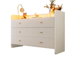 Buffet 0 porte(s)  6 tiroir(s)   - 120 cm coloris blanc 
