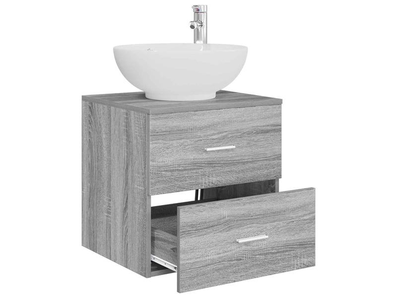Vanité de lavabo mural, meuble de rangement sonoma gris 49.5x44.5x66.5 cm - Conforama C