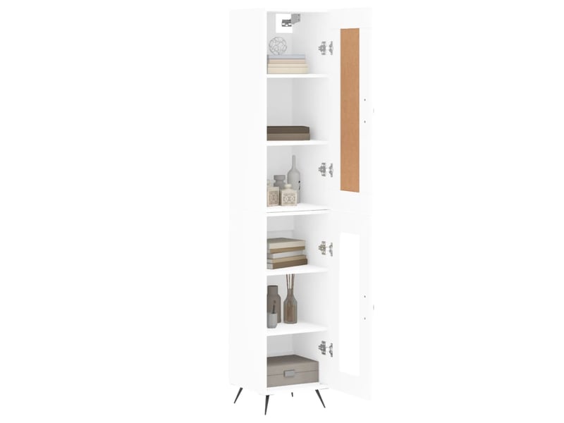  Buffet haut - bahut - meuble de rangement blanc 34,5x34x180 cm bois d'ingénierie  - Conforama C