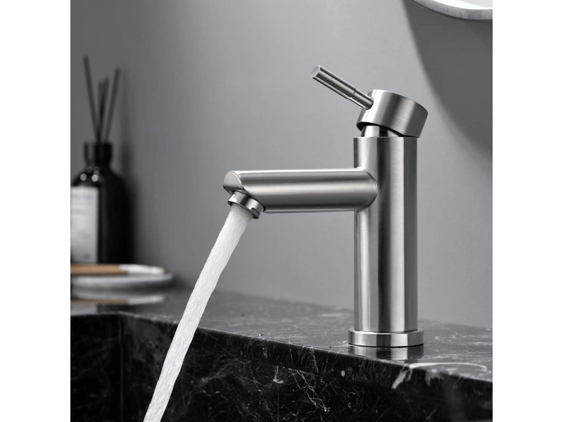  Robinet de salle de bain, acier inoxydable 304, chaud et froid, avec flexible de 60 cm  - Conforama D