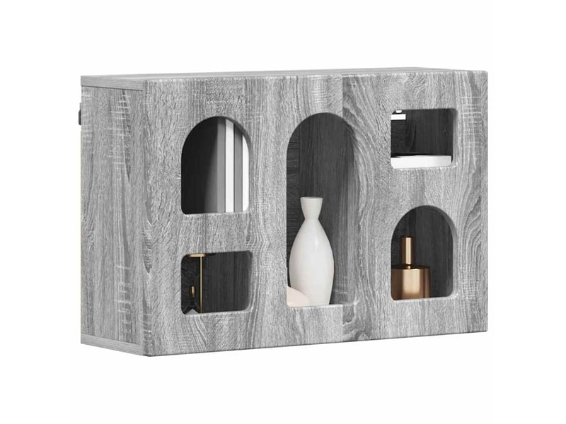  Armoire suspendue, meuble de rangement avec étagère elst sonoma gris 60x20x40 cm  - Conforama C