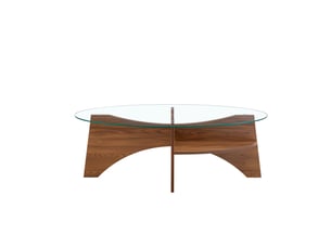 Table basse ovale coloris bois foncé ULQENI  - 60 cmx104.9 cm
