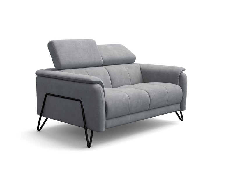  Canapé 2 places roden, tissu velours gris clair RODEN - Conforama A