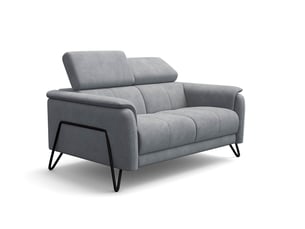 Canapé 2 places roden, tissu velours gris clair