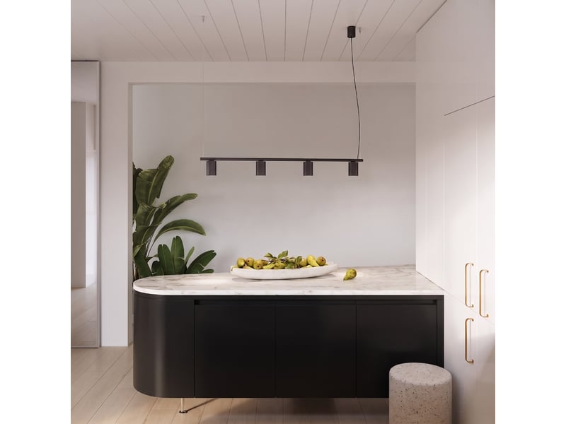  Lustre rayo 4 noir aluminium moderne 208x122x6cm SL.3172 - Conforama B