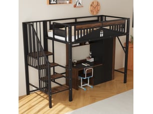 Lit mezzanine 90x200 cm <strong></strong>  <strong></strong> coloris noir