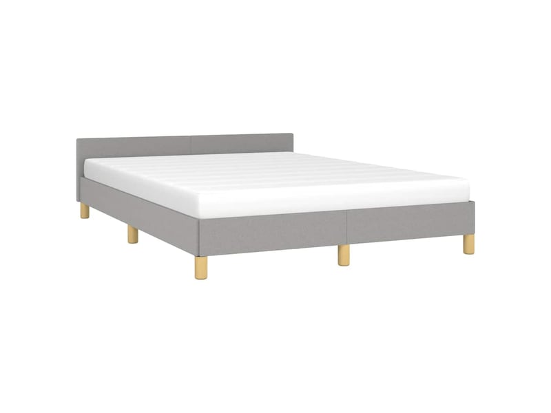  Lit double- lit adulte -  cadre de lit sans matelas gris clair 140x190 cm tissu  - Conforama B