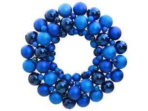 Couronne de noël bleu 45 cm polystyrène