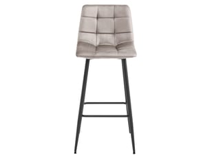 Tabouret de bar - leobert - arceto - velours beige foncépieds noirs - 43,5 x 49 x 104 cm