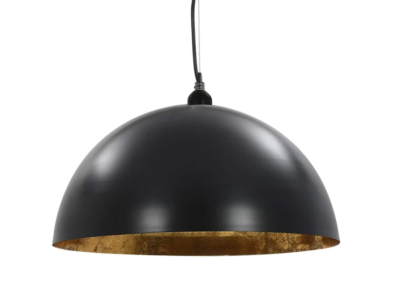  2 pcs plafonniers noir et doré semi-sphérique 50 cm e27  - Conforama E