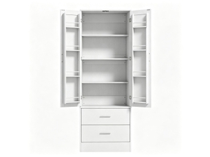 Buffet 2 porte(s) 2 tiroir(s) - 60 cm coloris blanc