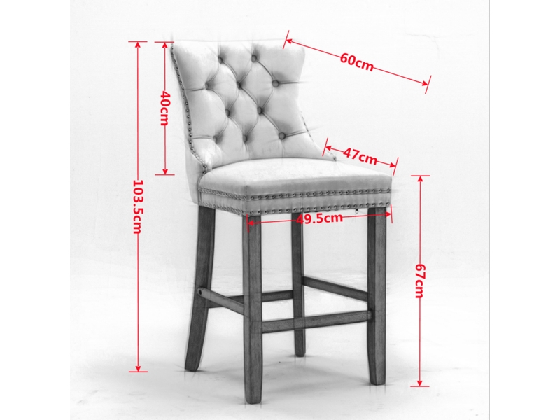  Lot de 2 tabourets de bar en velours noir, pieds en bois massif W3223P345663 - Conforama C