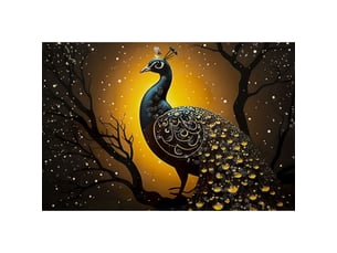 Tableau imprimé peacock 70x100cm multicolore