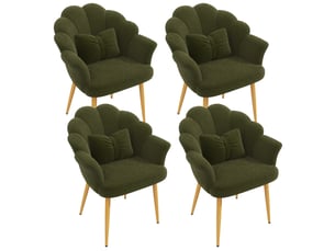Fauteuil fixe <strong>OKMYHOME</strong> <strong></strong> Tissu bouclette vert vendu Par 4