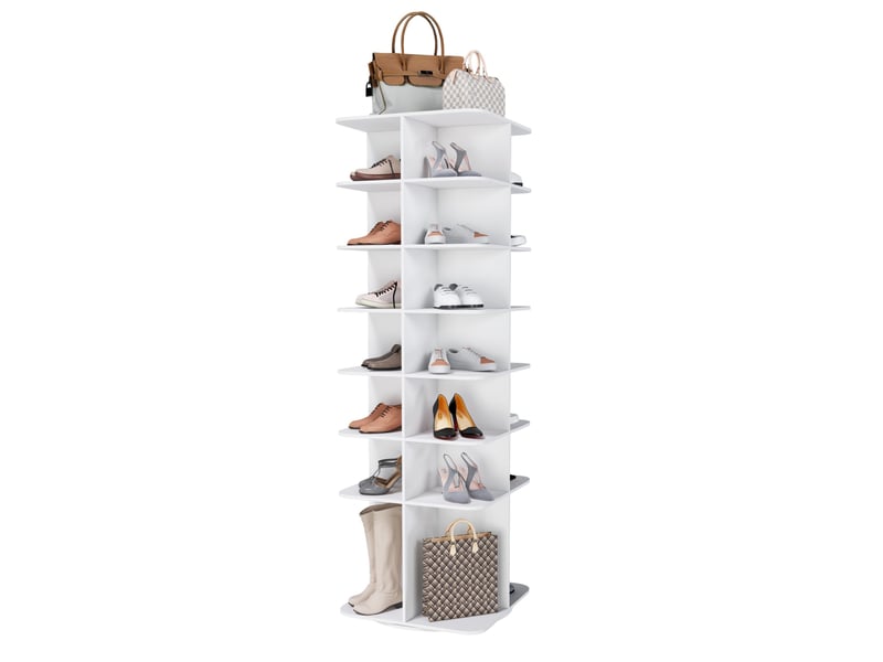  Range-chaussures rotatif 60x60x184 cm 7 niveaux blanc  - Conforama A