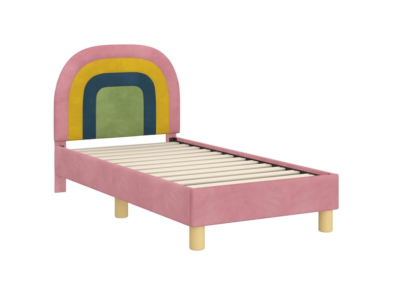 Lit simple- lit adulte - cadre de lit pour tout-petit avec tête de lit rose 70 x 140 cm - Conforama C