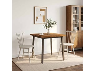 Table à manger 80x80x75 cm bois d'acacia massif naturel et café carré shl62085