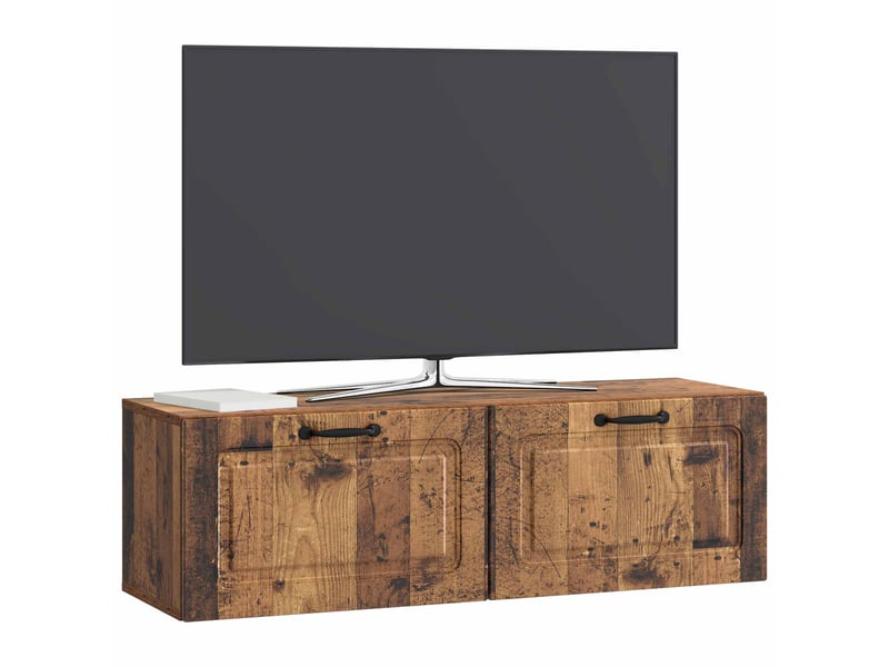 Meuble tv - banc tv - meuble de rangement mural bois ancien 98 x 31 x 30 cm bois d'ingénierie  - Conforama C