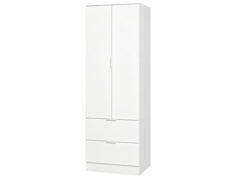  Armoire penderie 2 portes et 2 tiroirs blanc 60 x 47 x 180 cm  - Conforama B